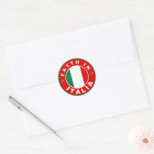 Sticker Rond fait dans le fatto Italie d'étiquette de drapeau (Enveloppe)