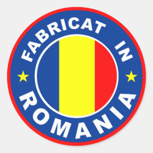 Sticker Rond fait dans l'étiquette roumain de fabricat de