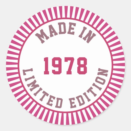 Sticker Rond Fait en 1978 (Devant)