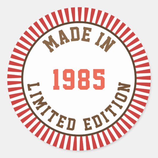 Sticker Rond Fait en 1985 (Devant)
