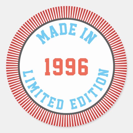 Sticker Rond Fait en 1996 (Devant)