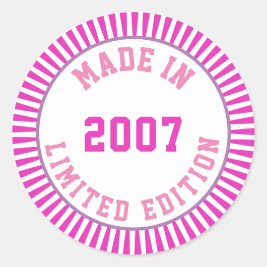 Sticker Rond Fait en 2007 (Devant)