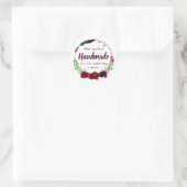 Sticker Rond Fait main avec amour (Sac)