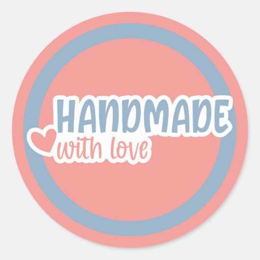 Sticker Rond Fait main avec amour (Devant)