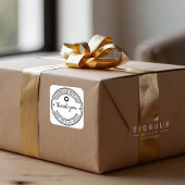 Sticker Rond Fait main avec amour Merci Personnalisable