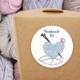 Sticker Rond Fait main par Nom personnalisé - Artisans de trico