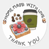 Sticker Rond Fait maison avec amour (Devant)