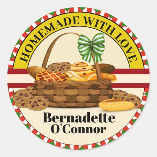 Sticker Rond Fait Maison Avec Amour (Devant)