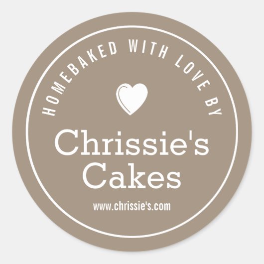 Sticker Rond fait maison avec amour artisanal boulangerie perso (Devant)