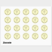 Sticker Rond Fait maison avec amour Coeur Jaune | Produits cuit (Feuille)