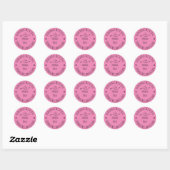 Sticker Rond Fait maison avec amour Coeur rose | Produits cuits (Feuille)