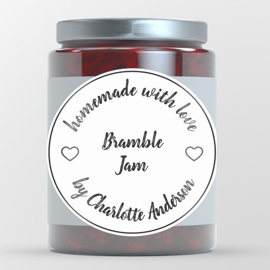 Sticker Rond Fait Maison avec Amour | Confiture Maison Gelée Co