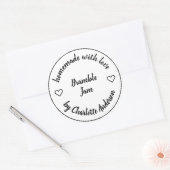 Sticker Rond Fait Maison avec Amour | Conserves de Gelée de Con (Enveloppe)
