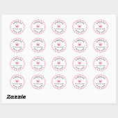 Sticker Rond Fait maison avec amour cupcake rose (Feuille)