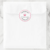 Sticker Rond Fait maison avec amour cupcake rose (Sac)