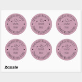 Sticker Rond Fait maison avec amour Dusty rose | Produits cuits (Feuille)