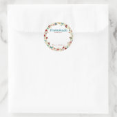 Sticker Rond Fait Maison Avec Amour Hiver Thème (Sac)