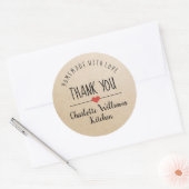 Sticker Rond Fait maison avec amour kraft merci classique rond  (Enveloppe)