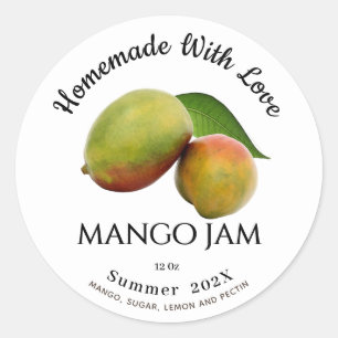 Sticker Rond Fait Maison Avec Amour Mango Jam Été 202X