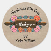Sticker Rond Fait maison avec amour | Merci Kraft (Devant)