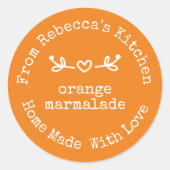 Sticker Rond Fait maison avec amour Orange Marmalade Canning (Devant)
