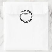 Sticker Rond Fait Maison Avec Amour Retro Polka Dot (Sac)