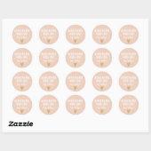 Sticker Rond Fait Maison Avec Amour Rose Bleu (Feuille)