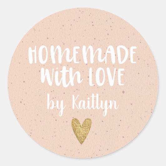 Sticker Rond Fait Maison Avec Baguette Bleue Rose Classic Rond (Devant)