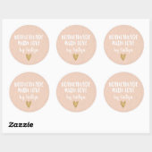 Sticker Rond Fait Maison Avec Baguette Bleue Rose Classic Rond (Feuille)