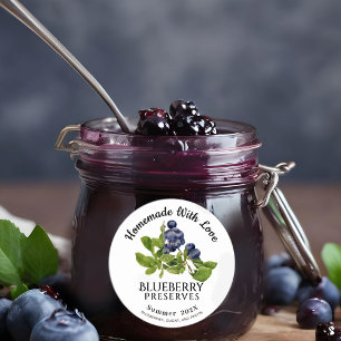 Sticker Rond Fait Maison Avec Love Blueberry Preserve Été202X