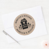 Sticker Rond Fait maison avec Love Kraft (Enveloppe)