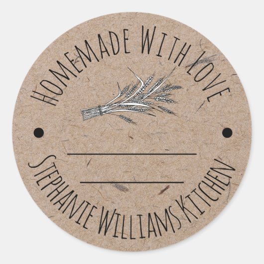 Sticker Rond Fait maison avec Love Kraft Papier, Baking (Devant)