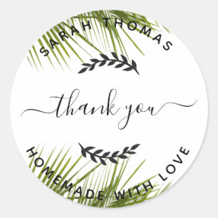 Sticker Rond Fait maison avec Merci d'amour Créez votre propre