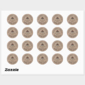 Sticker Rond Fait maison avec papier Kraft Love | Pudding de No (Feuille)