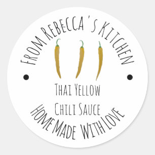 Sticker Rond Fait maison   Sauce chili jaune thaïe