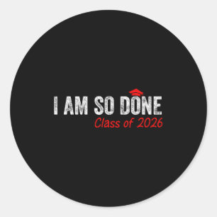 Sticker Rond Fait membre de la promotion 2026 diplômé senior 20