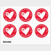 Sticker Rond Fait pour vous le jour de la Saint-Valentin (Feuille)