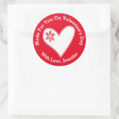 Sticker Rond Fait pour vous le jour de la Saint-Valentin (Sac)