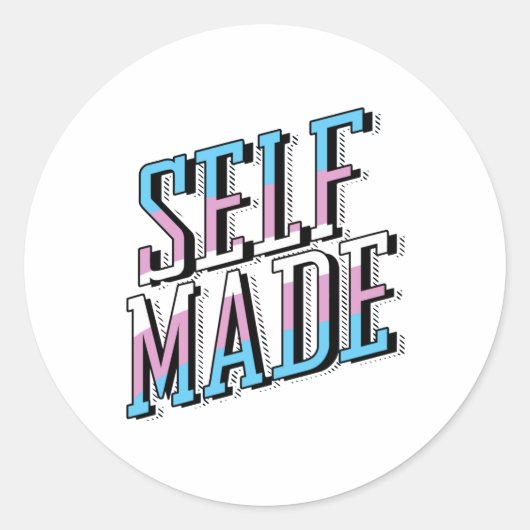 Sticker Rond Fait soi-même et trans (Devant)