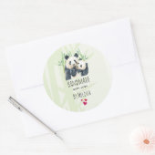 Sticker Rond Faite à la main avec amour mignonne Panda Ours Cud (Enveloppe)