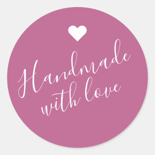 Sticker Rond Faite à la main moderne avec script d'amour coeur  (Devant)