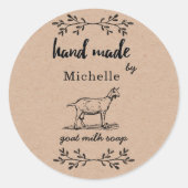 Sticker Rond Faite À La Main Par Le Monogramme De Savon De Lait (Devant)