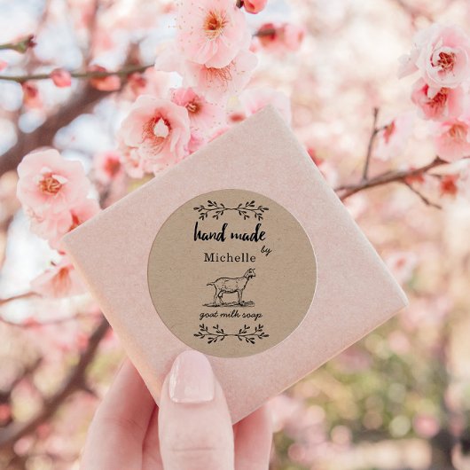 Sticker Rond Faite À La Main Par Le Monogramme De Savon De Lait