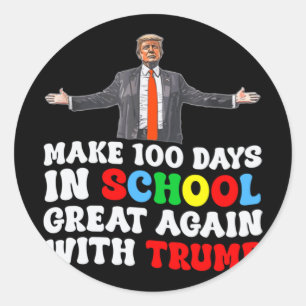 Sticker Rond Faites De 100 Jours À L'École Une Grande Nouvelle