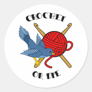 Sticker Rond Faites du crochet ou mourez tatouage