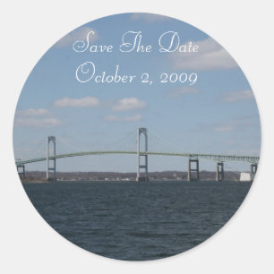 Sticker Rond Faites gagner la date, NEWPORT, RI