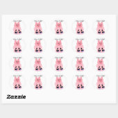 Sticker Rond Faites le cochon ! (Feuille)