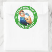 Sticker Rond Faites-moi confiance, je suis un "biologiste" logo (Sac)