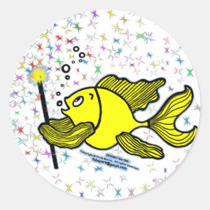 Sticker Rond Faites un poisson de souhait