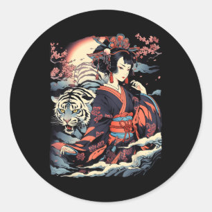 Sticker Rond Faites Une Déclaration Avec Ce Grave Geisha Et Tig